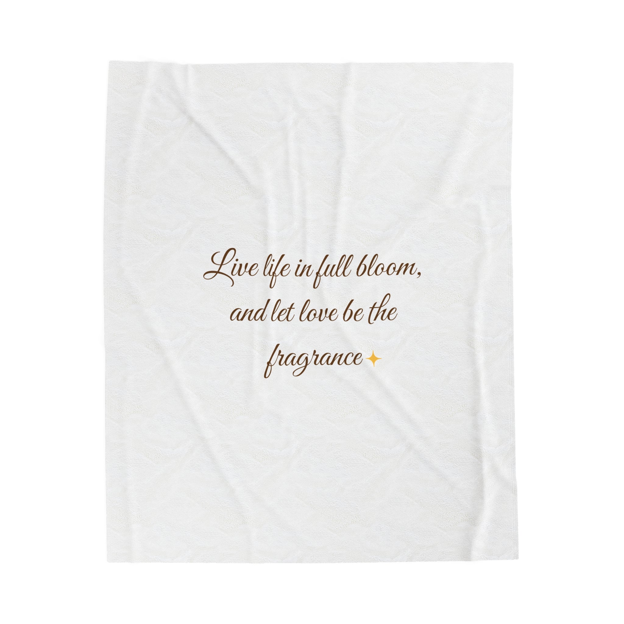 Live Life in Full Bloom Velveteen Plush Blanket - Cozy Floral Throw for Comfort and Inspiration